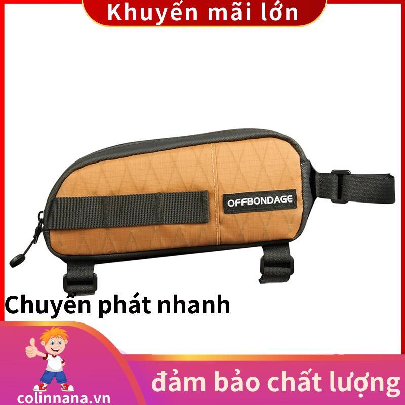 Đi xe đạp - Túi khung trước xe đạp 1L màu cam, phù hợp xe đạp đường bộ