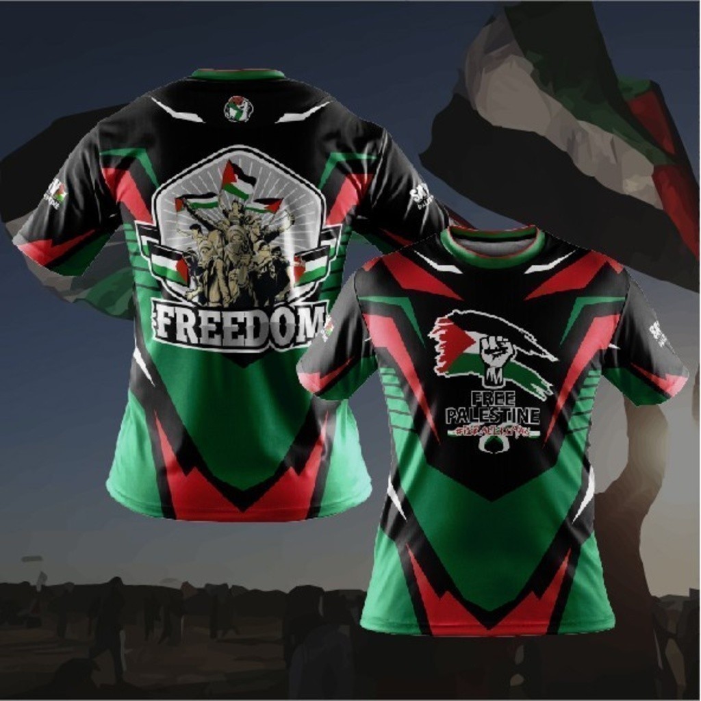 Thời trang FAZZ FP01 - BAJU JERSI FREEDOM CHO PALESTINE FREE GAZA (HITAM / ĐEN) áo sơ mi