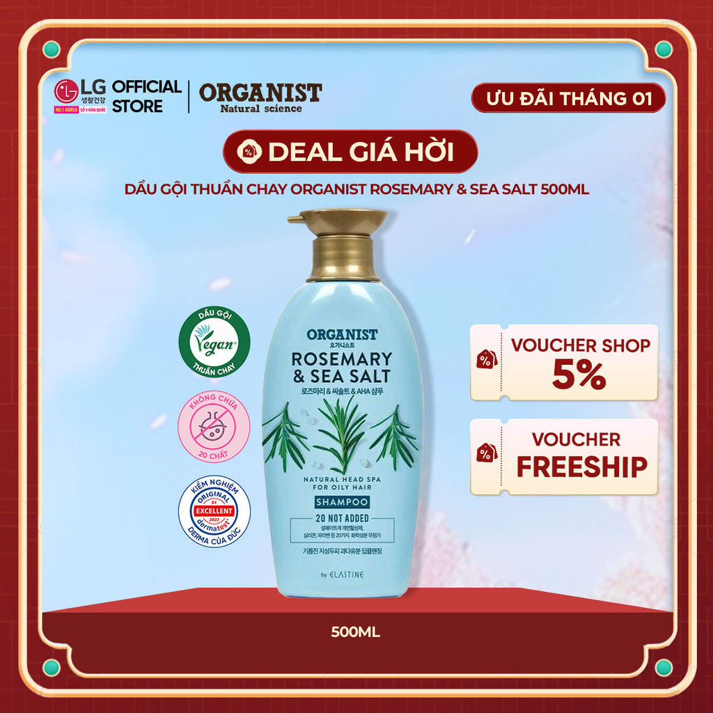 [LG Daily Beauty Official]Dầu gội thuần chay Organist Rosemary & Sea salt