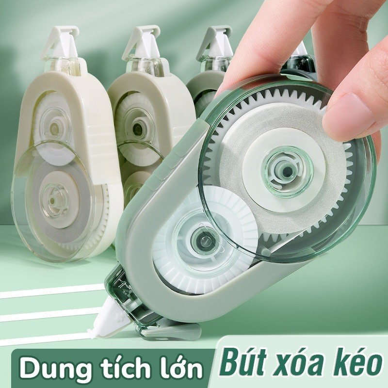 Bút xoá kéo học sinh cao cấp màu pastel, xóa mượt tay, xóa sạch gọn gàng, 5 cuộn xoá 100m tiện lợi