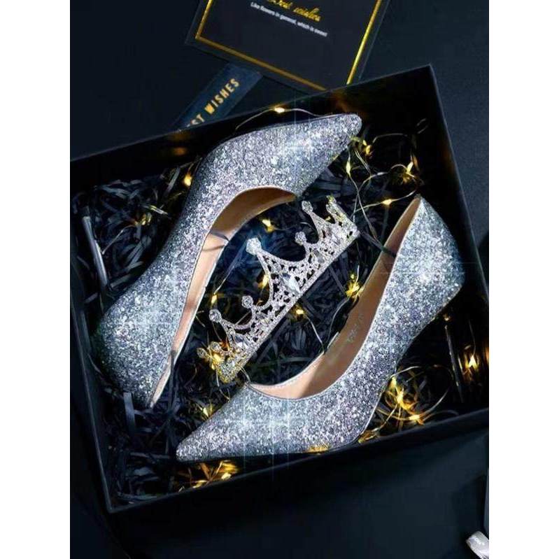 giày cao gót 9 phân cao gót mũi nhọn Quà tặng sinh nhật lần thứ 18 cho bạn gái và công chúa