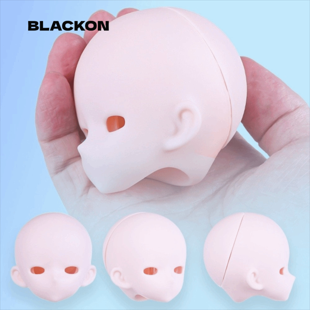 BLACKON Bjd Baby Head, PVC Anime-Style 1 / 4 BJD Anime Headsculpting, Bjd Phụ kiện có thể mở Da trắn