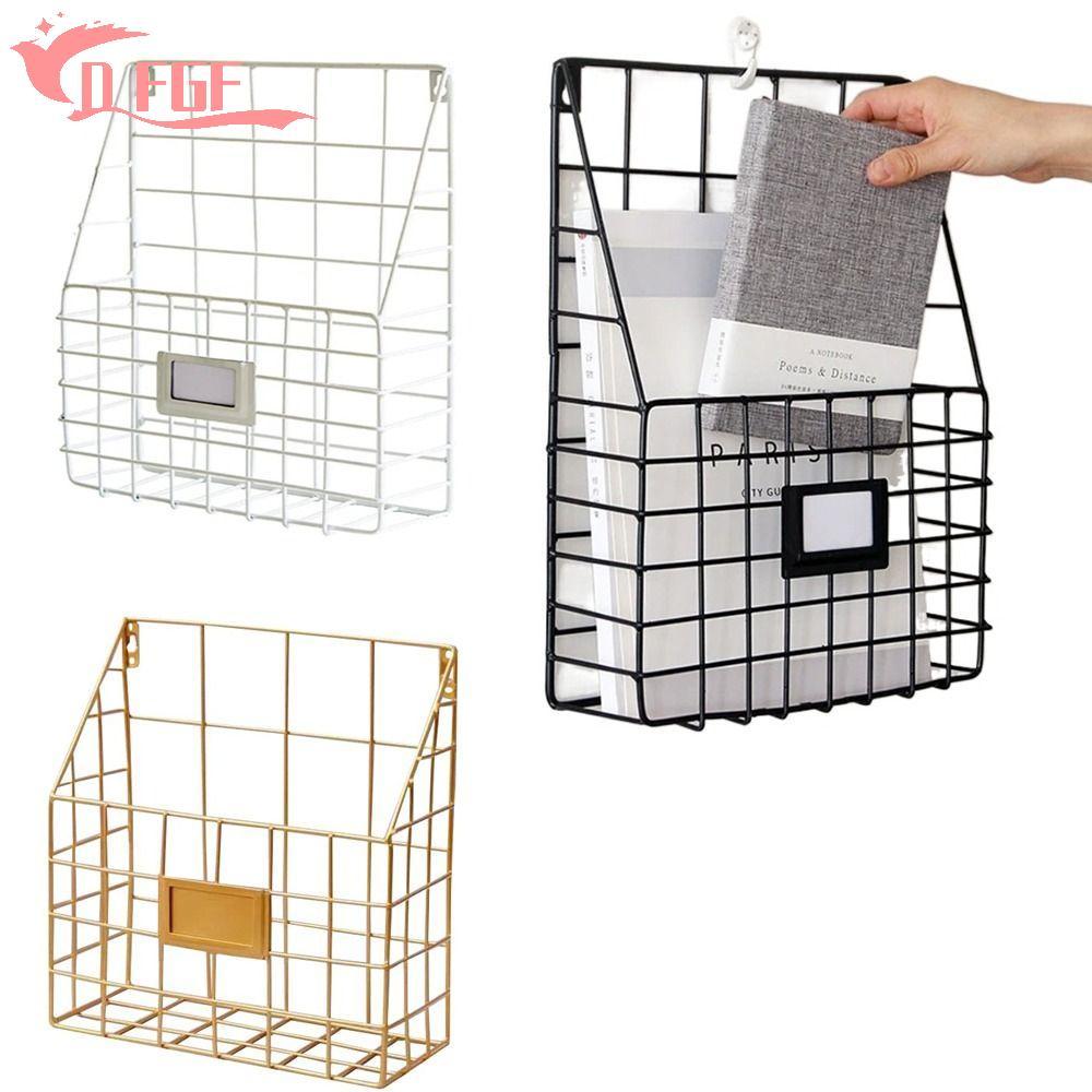DFGF Magazine File Holder, Treo Tường Dễ Dàng Lắp Đặt Thư, Di Động Mạnh Mẽ Nhẹ Nhãn Giỏ Dây Văn Phòn