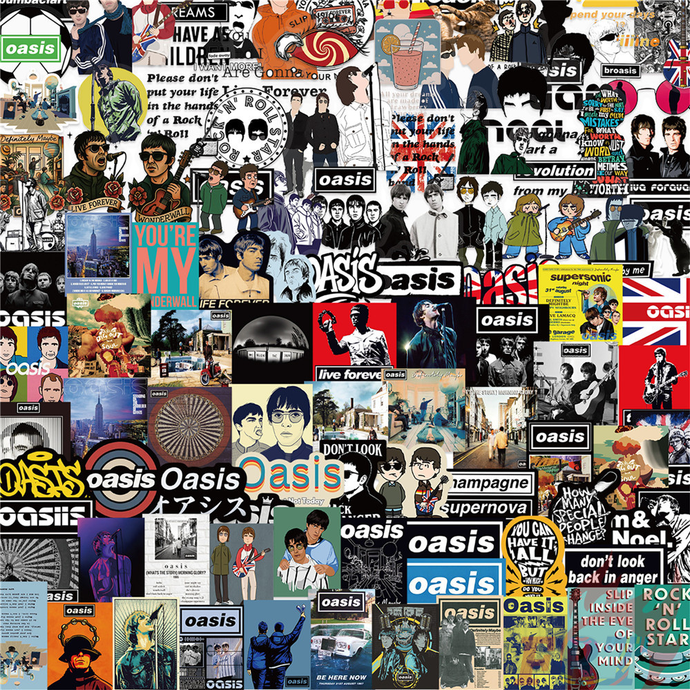 105 Cái / bộ ❉ Ban nhạc Rock. Nhãn dán PET Oasis ❉ Nhãn dán Doodle chống nước DIY thời trang