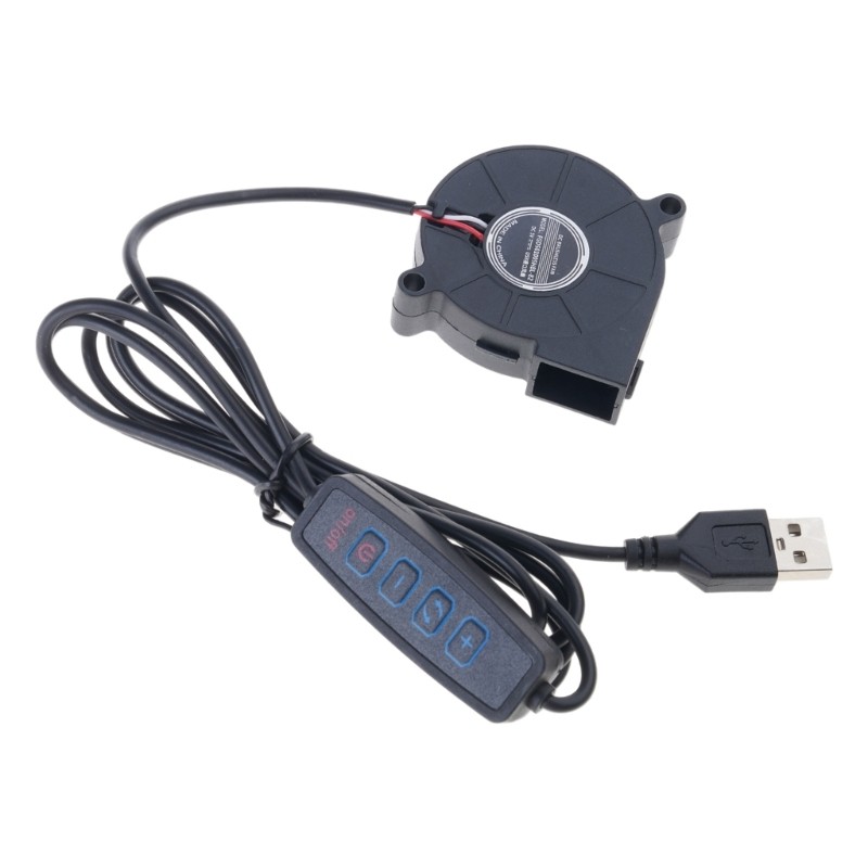 QUU 5V USB Powered PC Router Fan 5015 Quạt làm mát luồng không khí Tốc độ điều chỉnh 3500RPM cho PC 