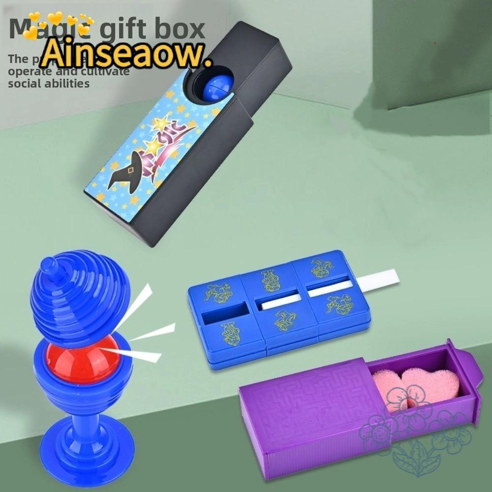 Hộp ma thuật AINSEAOW, Hộp biến mất ma thuật bí ẩn bằng nhựa, Hiệu suất trò lừa mát mẻ Magic Magic Purple Trick Đạo cụ cho trẻ em Thanh thiếu niên