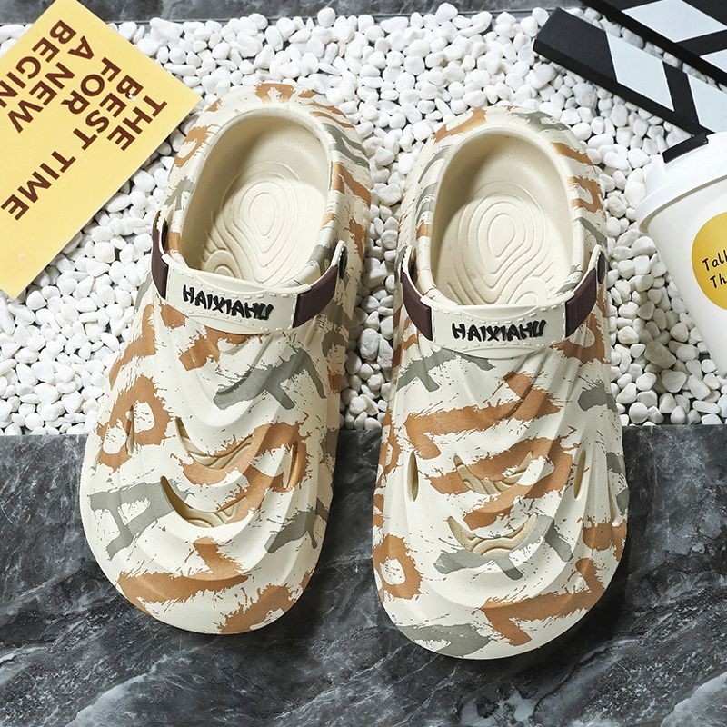 Channel Tiger 2024 Dép Nam Đơn Giản Phù Hợp Với Baotou Dép Nhà Ngoài Trời Dày Chống Mài Mòn Giày Lỗ