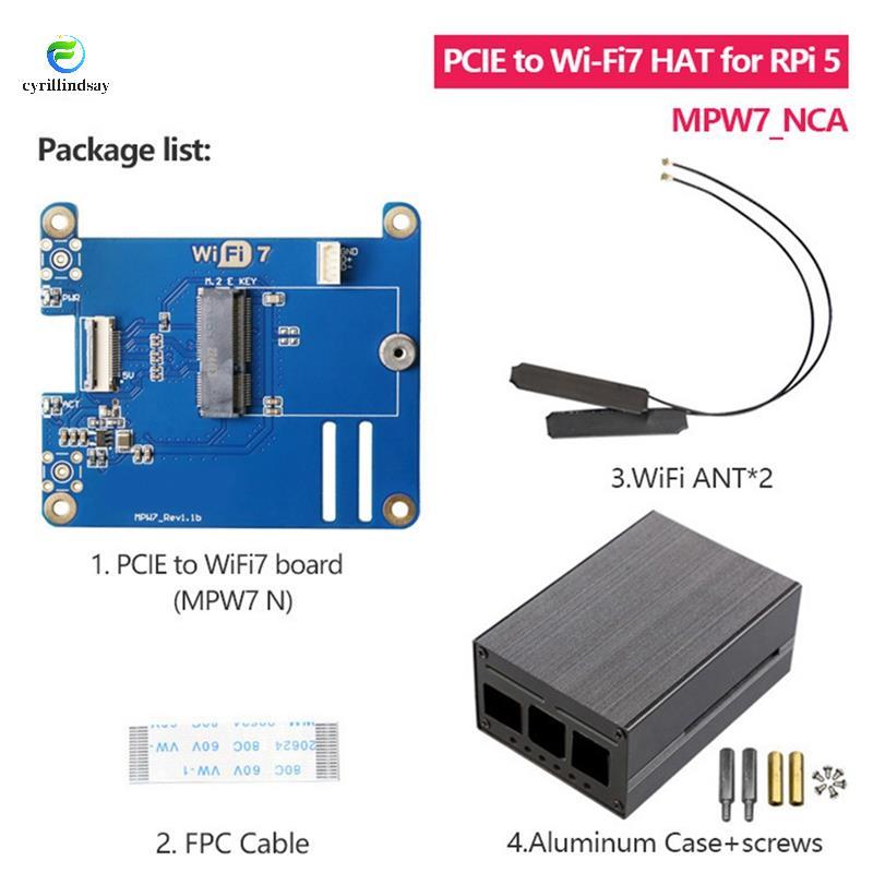 MPW7NCA cho 5 PCIE sang M.2 Mô-đun WiFi7 E-Key + Vỏ BE200 Hỗ trợ TPU, WiF6E AX210, AX200 Adapter Boa