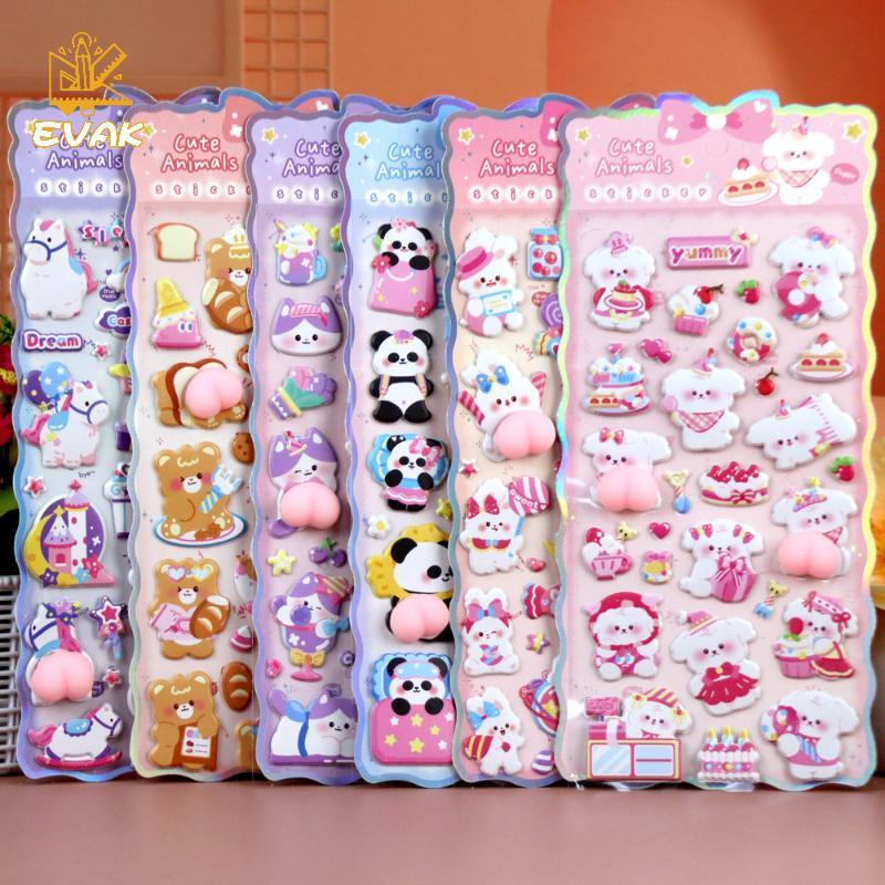 Alittlesetrtu 3D Soft Puffy Animal Sticker - Decal DIY Dễ Thương Cho Ốp Điện Thoại & Laptop VN