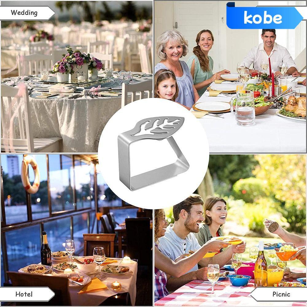 KOBE 4 Kẹp Khăn Trải Bàn, Kẹp Khăn Trải Bàn Dã Ngoại Hình Lá, Vàng Chất Lượng Cao Bạc Vàng Hồng Vàng