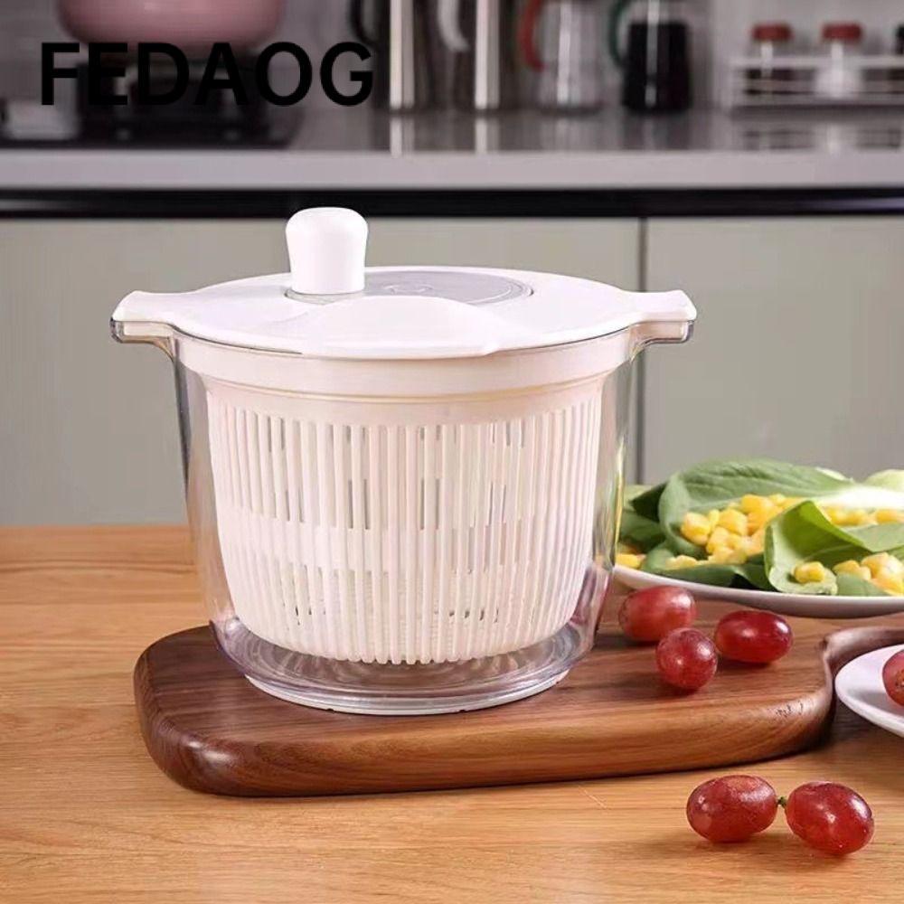 Máy sấy Salad Spinner FEDAOG, Máy hút nước rau củ gia dụng dung tích lớn, Máy lọc thực phẩm đa chức năng 2 trong 1 chất lượng cao