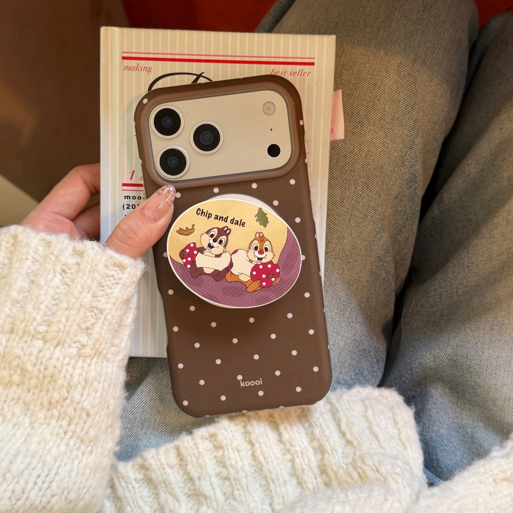 Gối điện thoại dạng điểm sóng màu nâu hút từ, phù hợp cho iPhone 17 Pro Max, iPhone 17, iPhone 16, i