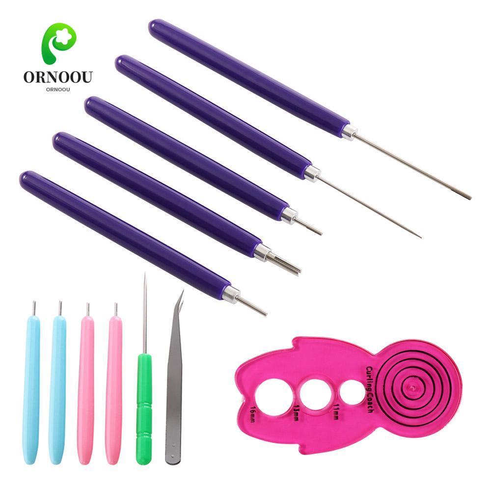 ORNOOU 12 CHIẾC Bộ Kim Quilling, Nhiều Kích Thước Quilling Có Rãnh Bút Giấy Dụng Cụ Quilling, Giấy T
