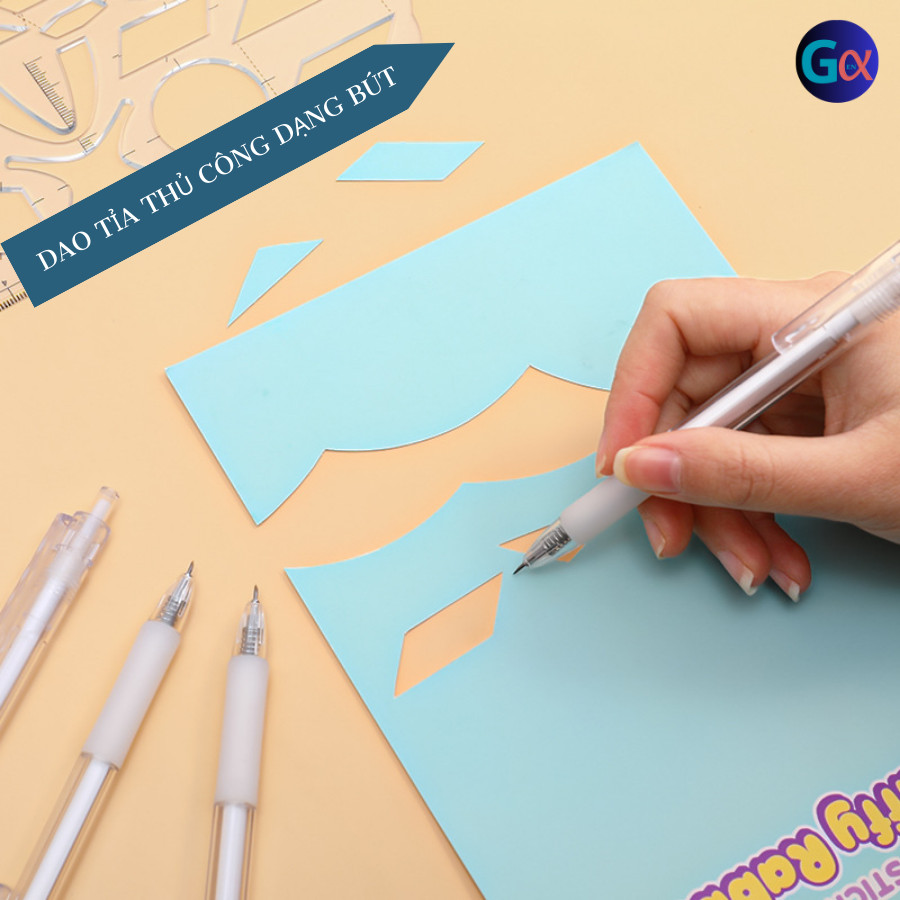 Dao Rọc Giấy Mini Dạng Bút, Vỏ Trong Suốt, Chuyên Dùng Tỉa Giấy, Đất Sét, Hàng Thủ Công ( DRGBT )