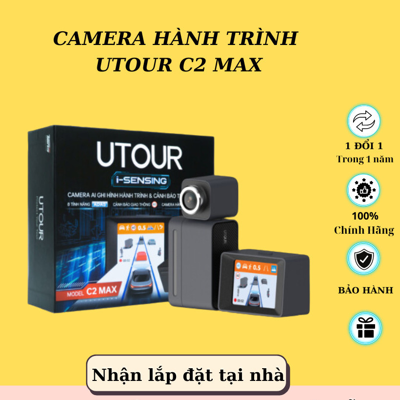 New Camera Hành Trình UTOUR C2 MAX | SIÊU NÉT 4K | BH 18 THÁNG