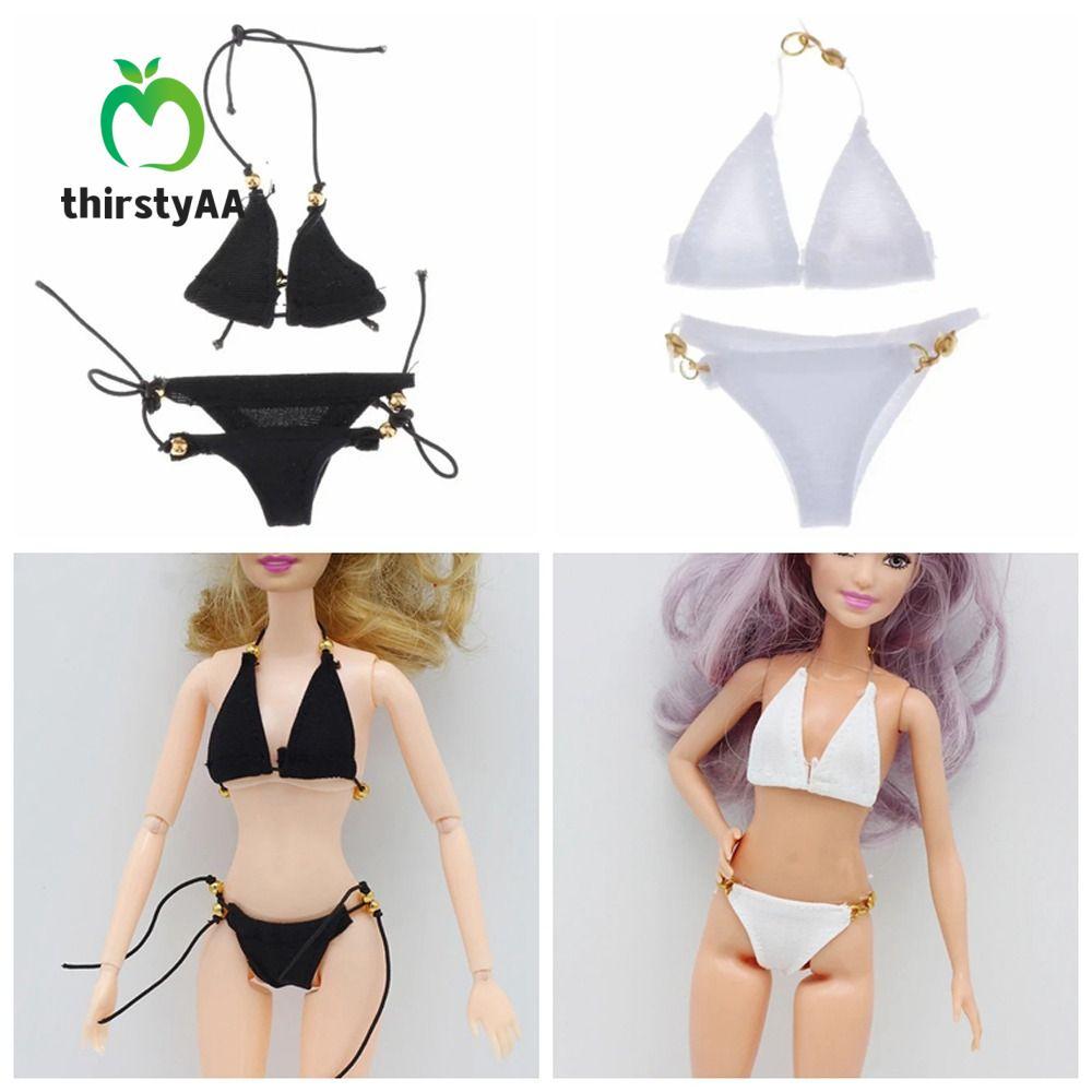 THIRSTYAA Búp Bê Bikini, Bộ Đồ Lót Tỉ Lệ 1 / 6 Đồ Lót Áo Ngực Búp Bê, Phụ Kiện Búp Bê Đen Trắng Cơ T