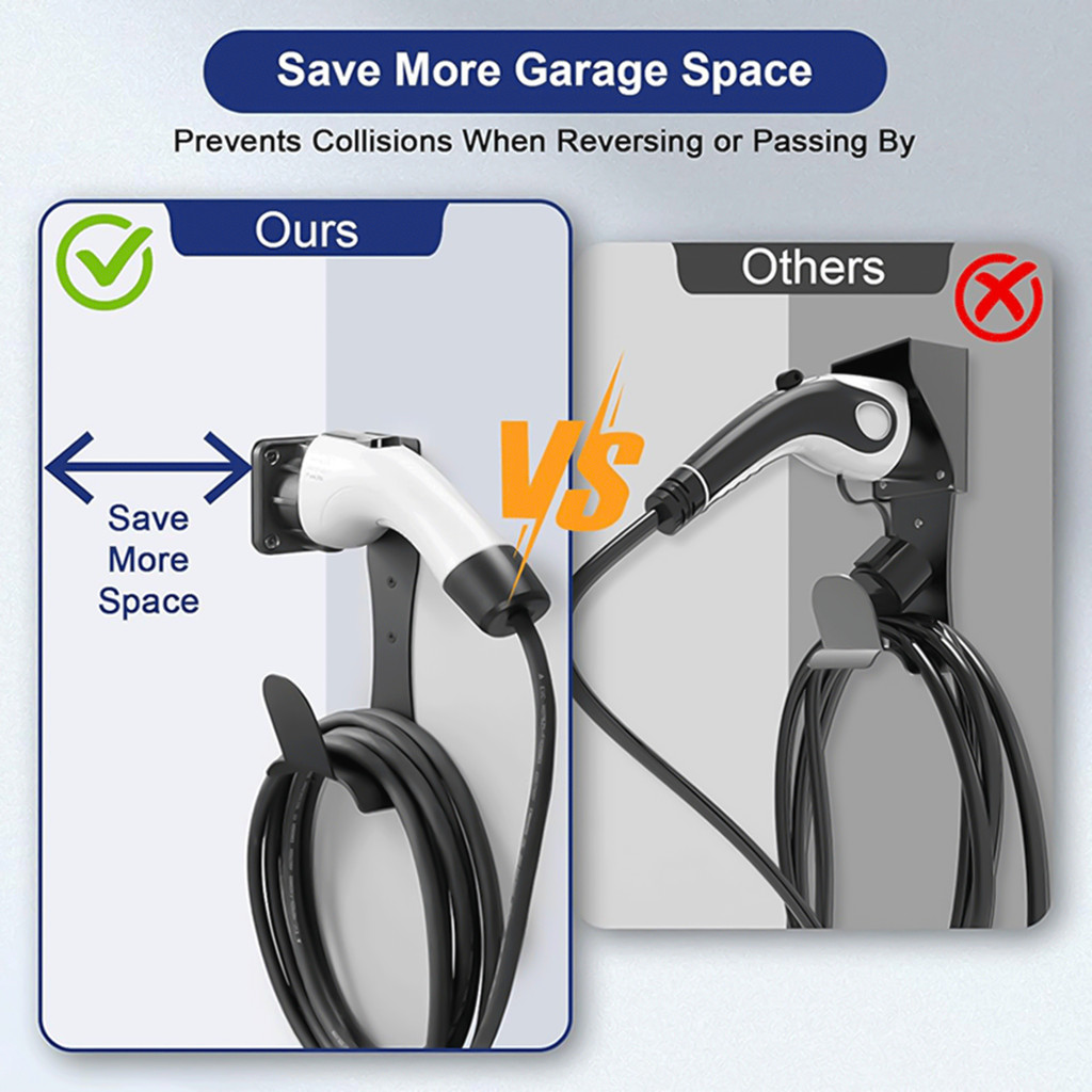 Giá đỡ sạc bằng thép không gỉ J1772 Bộ sắp xếp cáp treo tường để sạc EV