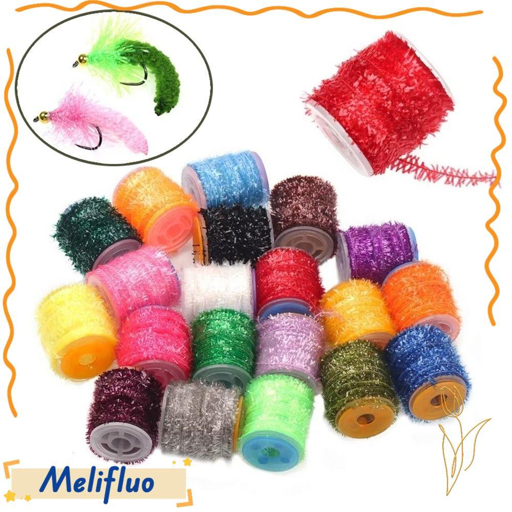 MELIFLUO Fly Tying Chenille, Marabou Jig Lures Fly Fishing Line, Ice Chenille Jig Flies Tying Fly Ty
