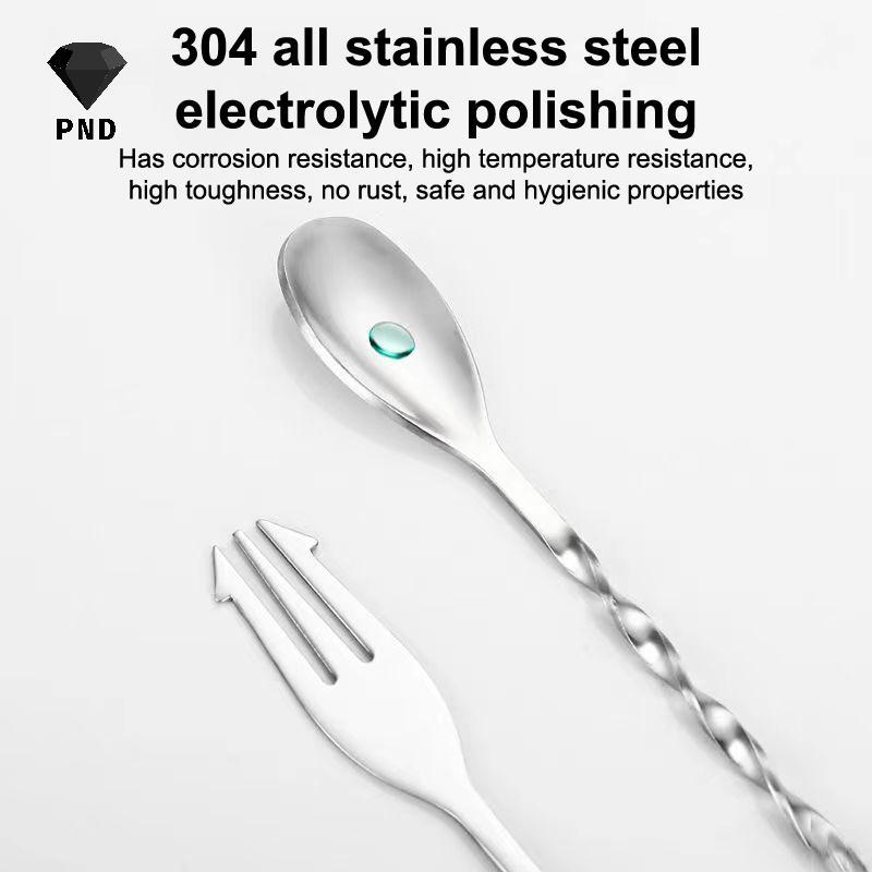 PND Cotail Muddler Và Muỗng Trộn, Thép không gỉ Cotail Muddler Home Bar Bartender Tool Barware Set r