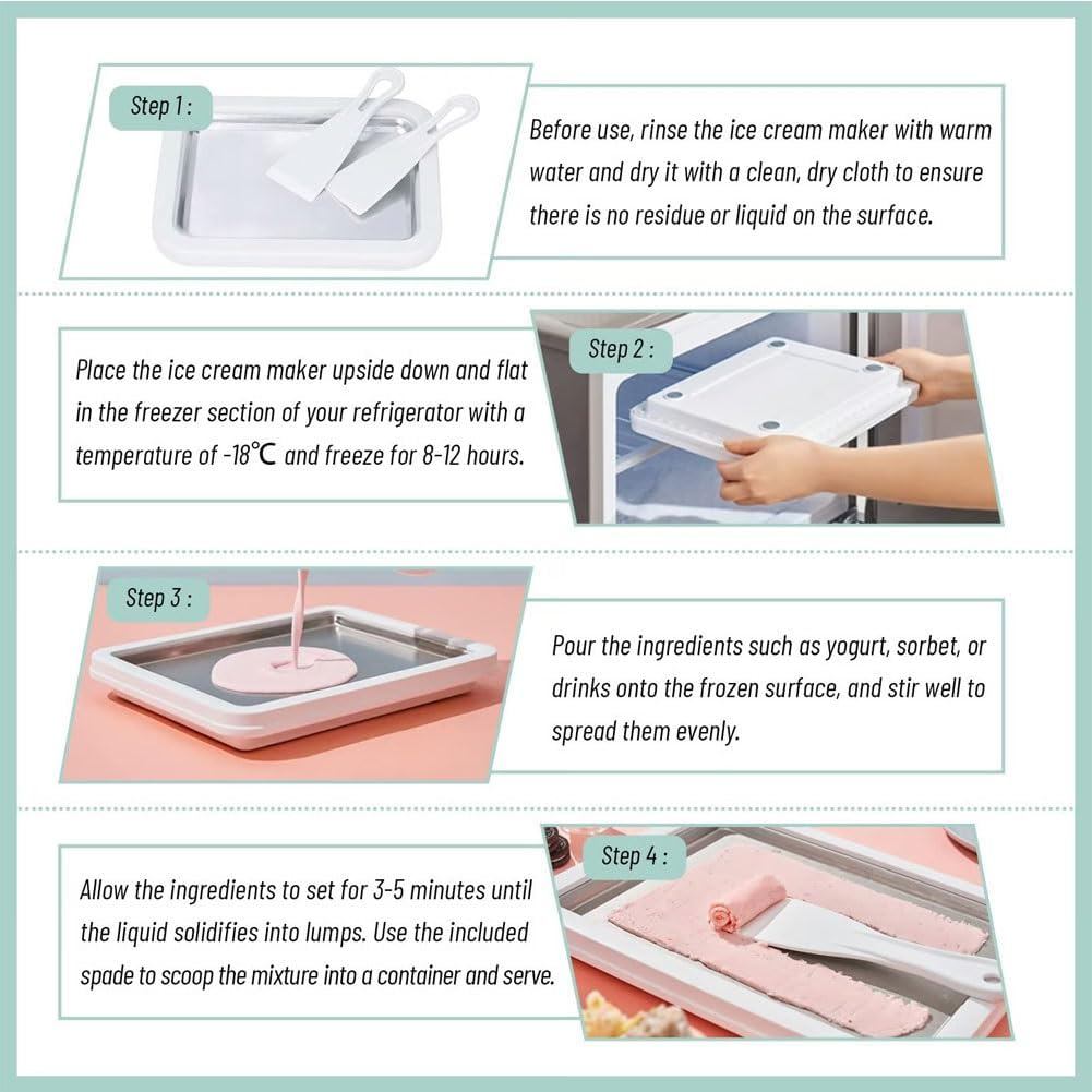 Portable Rolled Ice Cream Maker Kit for Family Fun Homemade Ice Cream and Sorbet