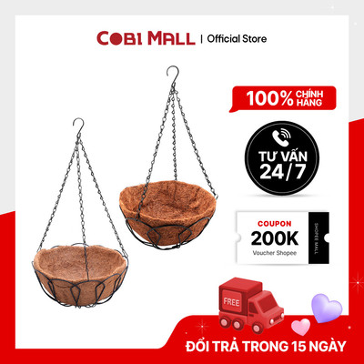 Giỏ treo bằng kim loại có lót xơ dừa 30.5cm