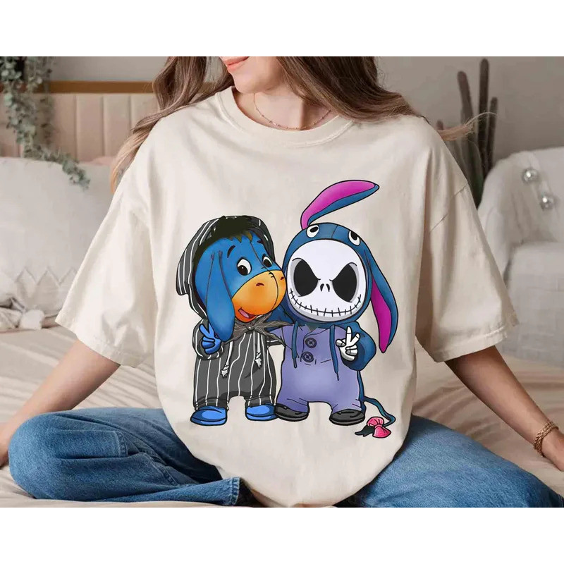 Disney Halloween Cosplay Áo Thun Jack Scaleington Và Eeyore Phim Ác Mộng Trước Tiệc Giáng Sinh
