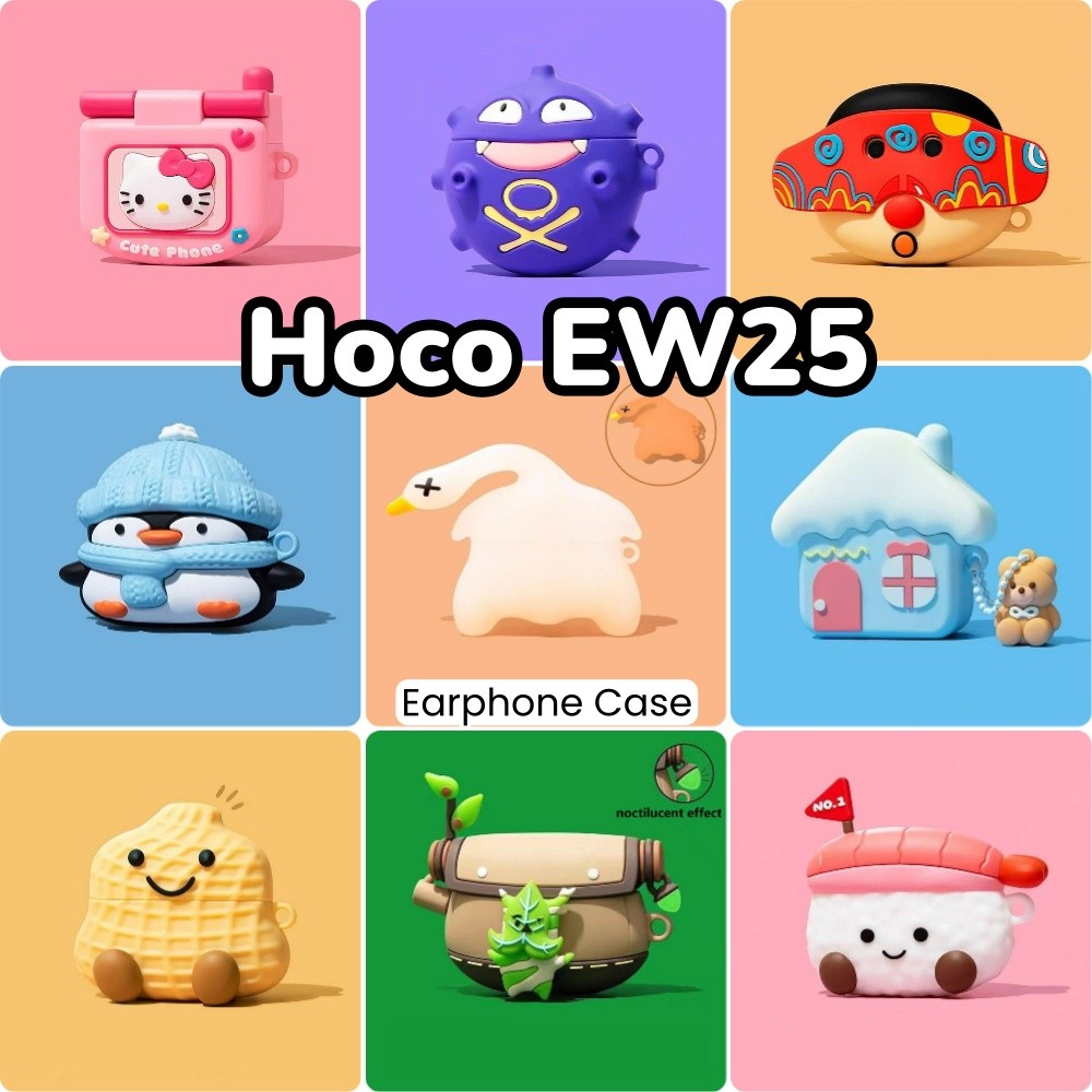 [imamura] Dành Cho Vỏ Hoco EW25 Vỏ Tai Nghe Silicon Mềm Ý Tưởng Hợp Thời Trang Hoạt Hình NO.8