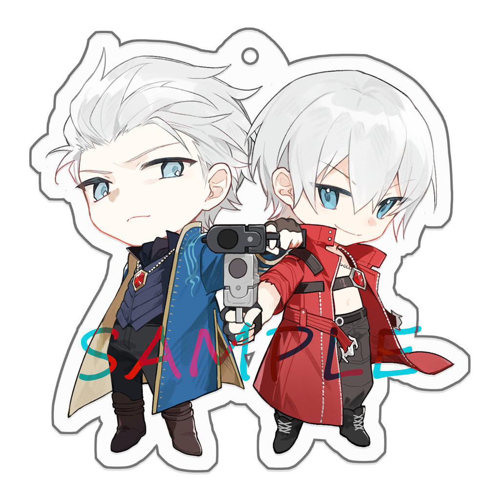 Vergil Anime Keychain Women Devil May Cry Acrylic Key Chain Man Funny Key Ring Pendant Ornament Acce