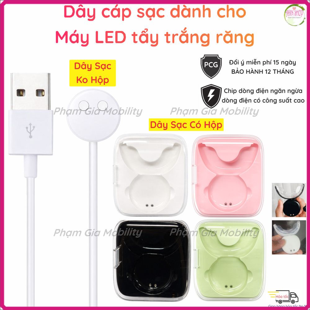 (BH 12T) Dây cáp sạc từ tính dành cho máy Led tẩy trắng răng tại nhà Smilee Extra, Extra Pro, Ultima