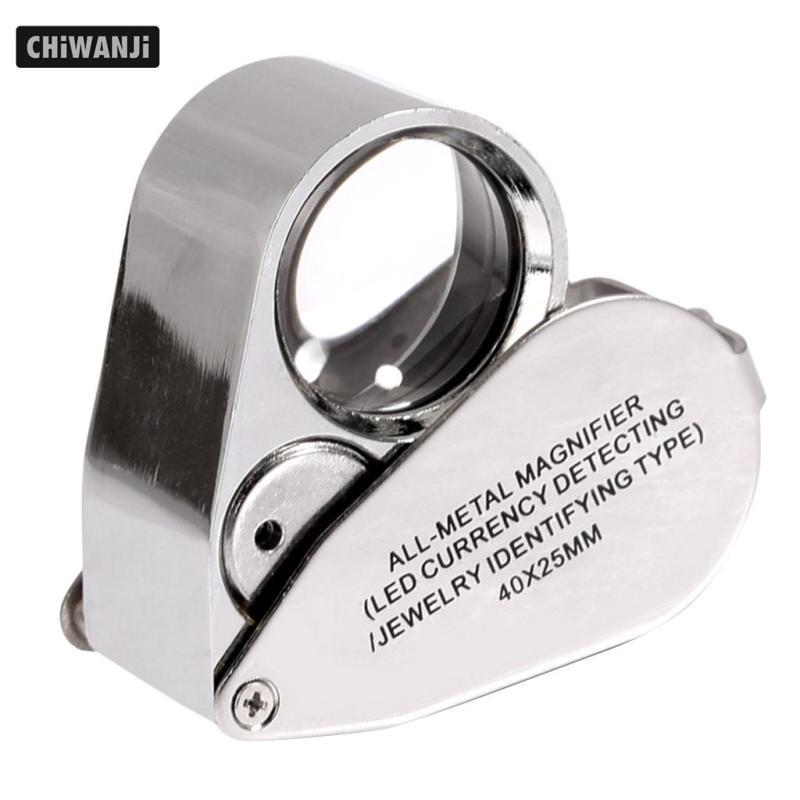 Kính soi Jewel Loupe 40x zoom với đèn LED kép, dành cho việc kiểm tra kim cương và pha lê