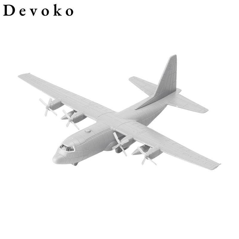 Mô hình máy bay vận chuyển 1 / 144, Mô hình lắp ráp đồ chơi máy bay thu nhỏ C130 4D có giá đỡ quà tặ
