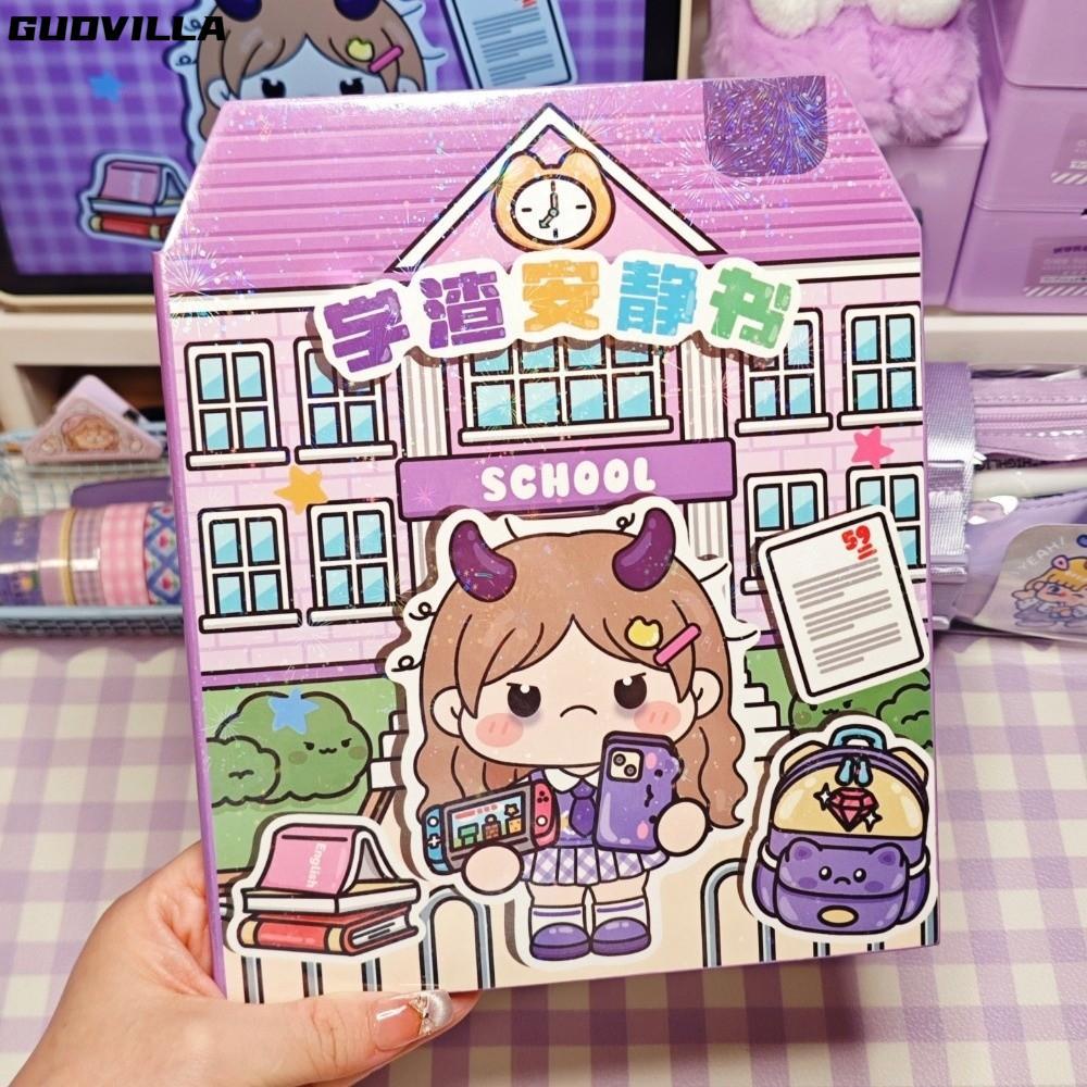 Sách dán GUDVILLA, Phim hoạt hình giáo dục Nhãn dán sách yên tĩnh, Sách dán thủ công PET cho trẻ em