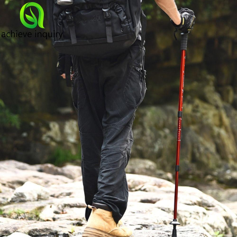Treking Pole Hiking Aluminum Alloy Adjustable Height Anti-Slip Mountain Walking