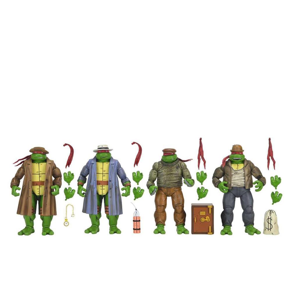 [Hàng có sẵn] NECA Ninja Turtles Mafia 4 người Set Gold Label 23cm Joint Movable Hình
