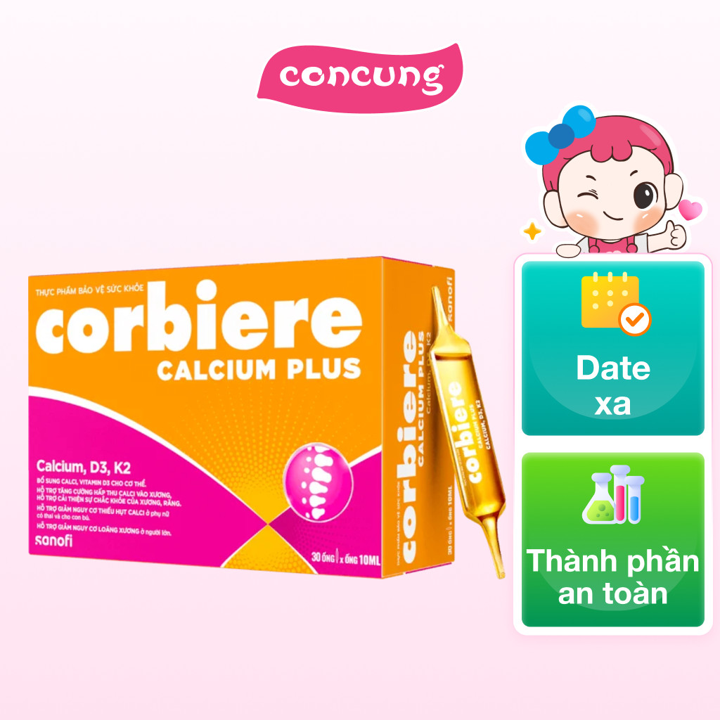 Combo 2 Thực phẩm bảo vệ sức khỏe Corbiere Calcium Plus