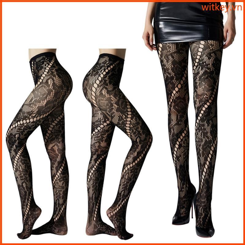 WIT Nữ Họa Tiết Fishnet Quần Fishnet Lưới Vớ Quần Tất Đùi