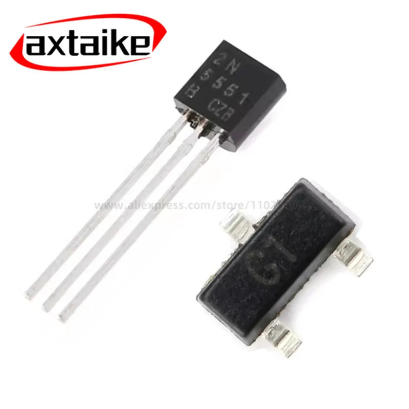 100 CÁI 2N5401 2N5551 MMBT5401 MMBT5551 2L G1 TO92 SOT23 PNP NPN 160V 150V 600mA 5401 5551 DIP SMD T