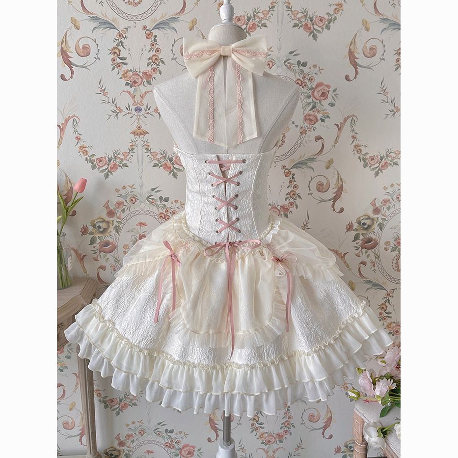 Gothic Đầm lolita Bud Cross Flower Đặc Biệt Ballet lolita Cưới Công Chúa Váy Brother Dark ZHD1