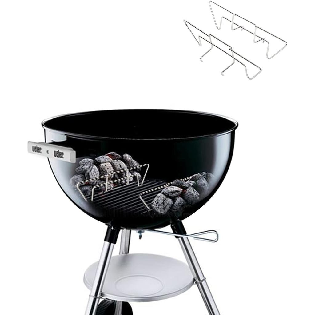 Đường ray than bằng thép không gỉ cho lò nướng than Weber, Phụ kiện nướng BBQ gián tiếp cho Weber 18