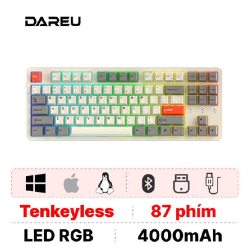 Bàn phím cơ không dây Dareu EK87 Pro Proto Dream switch