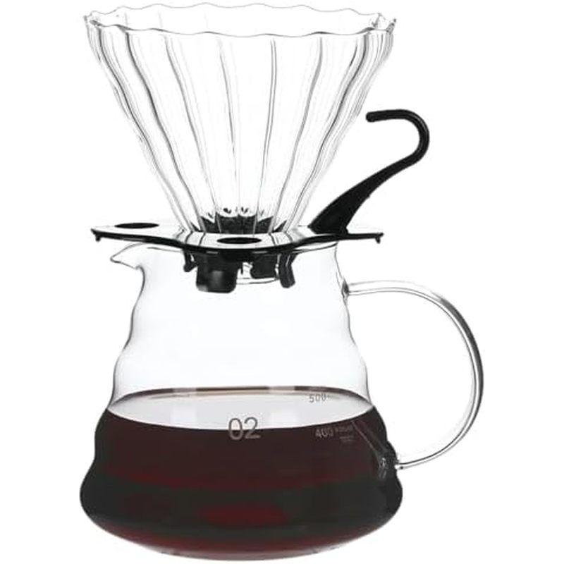 Máy pha cà phê có thể pha được bền chắc mạnh 650ML / 22OZ, Máy nhỏ giọt thủy tinh Borosilicate chịu nhiệt, có giá đỡ cốc lọc, không chứa BPA, Thích hợp để sử dụng tại nhà và văn phòng.