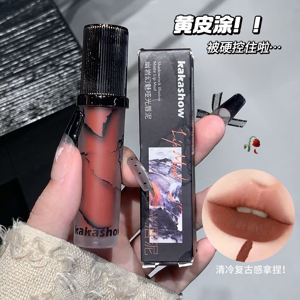 Xiaonuojia kakashow kakashow kakashow Phantom Charm Matte Lipstick Retro Đỏ Nâu Trơn Mặt Làm Trắng M