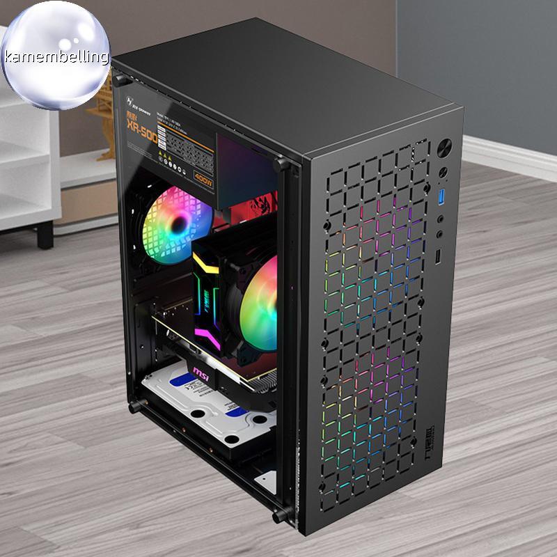 Kamembelling Micro ATX / ITX Trong Suốt DIY PC Case Kính Desktopputer Case HDD + SSD ATX Power Suppl
