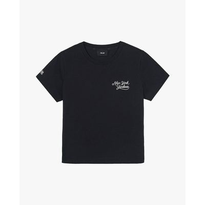 MLB - Áo thun nữ cổ tròn tay ngắn Basic Small Logo_3FTSB0163-50BKS