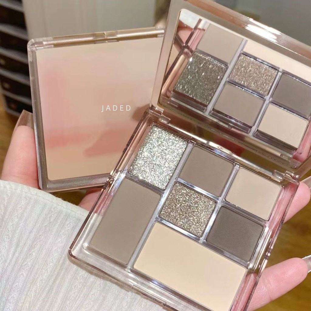 Bộ sưu tập kho báu cấp cao JADED JADED Tangram Phấn mắt bảy màu vui nhộn Xi măng xám Latte Màu đất Đ