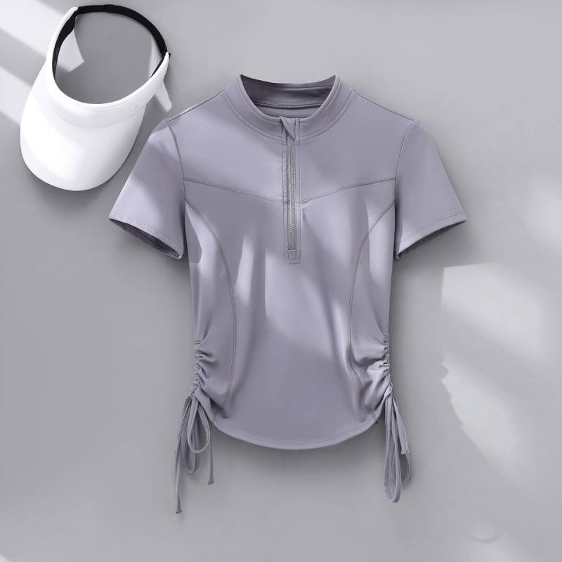 Yoga Clothes Summer New Slim-Fit Short-Sleeved Badminton Sports Top Pilates Workout Clothes F9mF