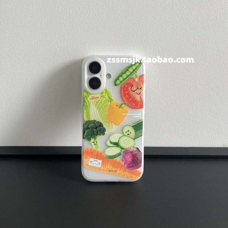 Ốp điện thoại này là gì?Niche Creative Rau Cọc iPhone17promax Túi đựng điện thoại Nút máy ảnh 16pro 