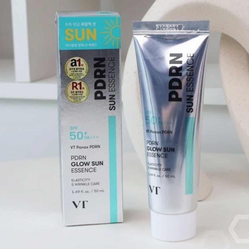 VT PDRN Unisex Glow Sun Essence 50ml PDRN Glow Serum Sunscreen