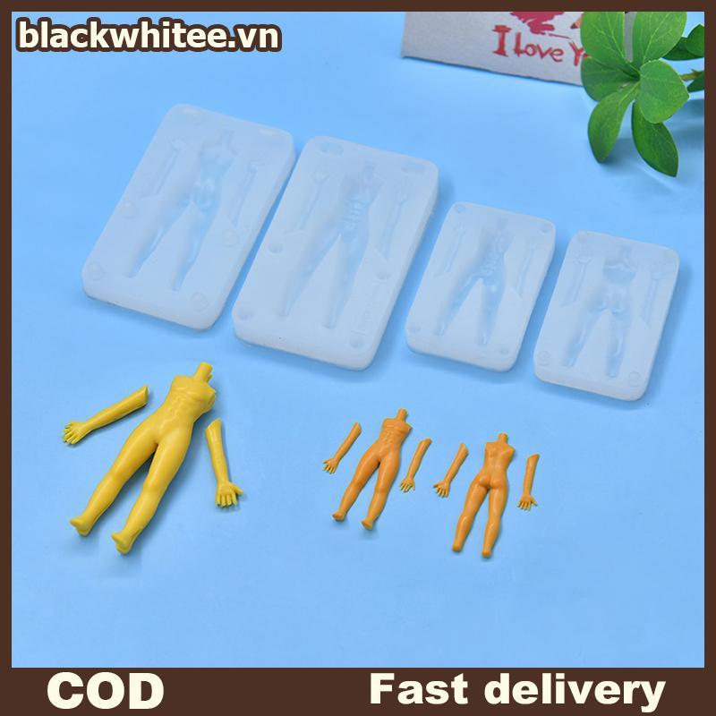 BWHTE 1 Bộ Đất Sét Polymer Nam Búp Bê Cơ Thể Torso Khuôn Silicon Fondant / Nhựa Đất Sét DIY Búp Bê Đ