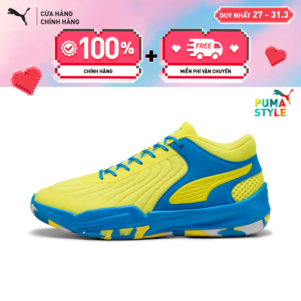 Giày Thể Thao PUMA Unisex Court Pro 2 Marble Electro Royal-Lemon Crush Màu Xanh